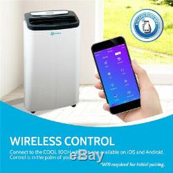 RolliCool App-Enabled Portable Air Conditioner 14000 BTU AC Unit with Heater Fan