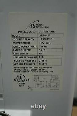 Royal Sovereign ARP-4012H Air Conditioner Portable 12,000 BTU