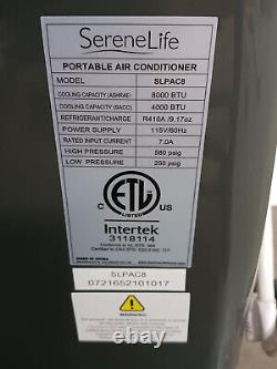 SereneLife Portable Air Conditioner Built-in Dehumidifier & Fan Mode 8,000 BTU