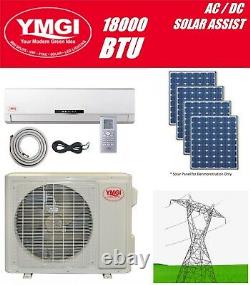 Solar Hybrid Ductless Mini Split Air Conditioner 18000 BTU Heat pump YMGI KJH