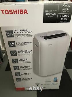 Toshiba 10,000 BTU (7,000 BTU DOE) 115-Volt WiFi Portable Air Conditioner withRC