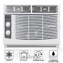 Window-Mounted Room Air Conditioner, 5,000 BTU with Cooler, Dehumidifier & Fan