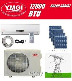 YMGI 12000 BTU Hybrid Solar Ductless Mini Split Air Conditioner heat pump Hybrid