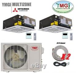 YMGI 30000 BTU 21 SEER Dual Zone Ductless Mini Split Air Conditioner Cool Heat