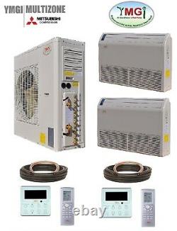 YMGI 48000BTU (24K+24K) DUAL ZONE DUCTLESS MINI SPLIT AIR CONDITIONER Heat Pump