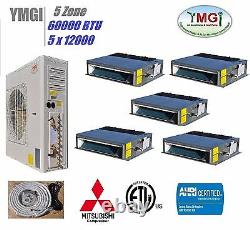YMGI 60000 BTU 5 ZONE DUCTLESS SPLIT AIR CONDITIONER WITH HEAT PUMP Fan Coil