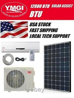 YMGI Solar Assist 12000 BTU Ductless Mini Split Air Conditioner Heat Pump wPanel