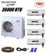 Ymgi 36000 Btu Four Zone Ductless Mini Split Air Conditioner Heat Pump 4 X 9000