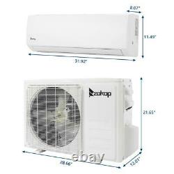 ZOKOP 9000 BTU Ductless Mini Split Air Conditioner Inverter Heat Pump Set White