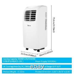 ZOKOP Electric Air Conditioner 970W 9000BTU (5700BTU CEC) Dehumidifier 3-in-1