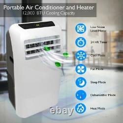 12 000 Btu Climatiseur Portable Cool & Heat, Dehumidifier A / C + Ventilateur À Distance