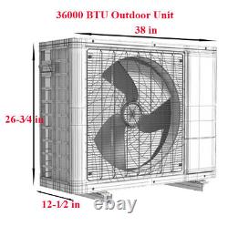 36000 Btu Aux Climatiseur Inverter Thermopompe Sans Canard 230v Wifi 25ft