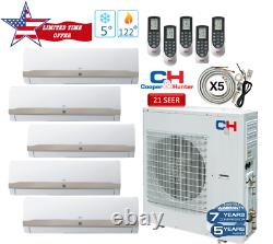 42000 Btu Penta Zone Ductless Mini Split Air Conditioner Pompe À Chaleur 12k(x5) & Kit
