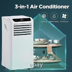 Air Conditionné Portatif À Distance 8 000 Btu Déshumidificateur Ac Modes D'éventail Blanc