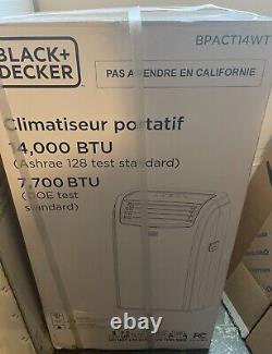 Black+decker 14 000 Btu Climatiseur Portable Avec Télécommande, Blanc