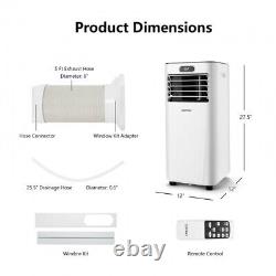 Climatiseur Portable 8000 Btu 3-en-1 Refroidisseur D'air Avec Mode Ventilateur Et Déshumidificateur