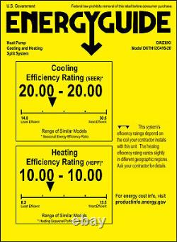 Climatiseur Split Mini 12000 BTU 20 SEER2 INVERTER Pompe à chaleur sans conduit 110V