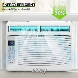 Climatiseur de fenêtre 6 000 BTU avec redémarrage automatique, déshumidificateur, ventilateur et télécommande.