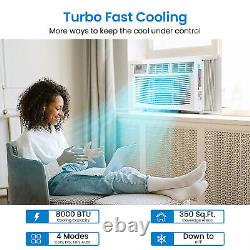 Climatiseur de fenêtre 8000BTU avec déshumidificateur, AC et télécommande Wifi pour une superficie de 350 pieds carrés.