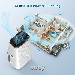Climatiseur, déshumidificateur et ventilateur 3 en 1 de 14 000 BTU, 110V avec télécommande pour le refroidissement d'une unité de climatisation au sol.