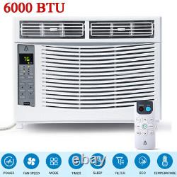 Climatiseur fenêtre 6000 BTU avec unité AC, ventilateur et déshumidificateur avec télécommande/contrôle via application.