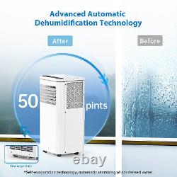Climatiseur portable 10000 BTU 3-en-1 avec télécommande, refroidisseur, déshumidificateur et ventilateur