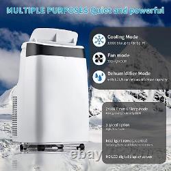 Climatiseur portable 10000 BTU 3-en-1 avec unité AC silencieuse, ventilateur et déshumidificateur.