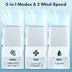Climatiseur portable 12000 BTU, refroidissement 3-en-1, déshumidificateur, ventilateur, CA91761
