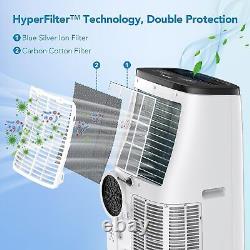 Climatiseur portable 14000 BTU avec refroidissement, ventilateur et déshumidificateur blanc US