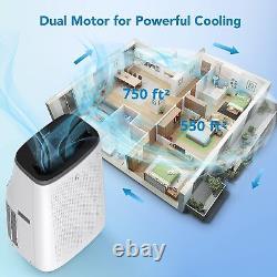 Climatiseur portable 14000 BTU, refroidisseur d'air, unité AC silencieuse 3-en-1 avec déshumidificateur et ventilateur