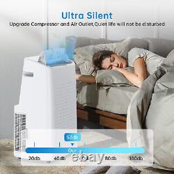 Climatiseur portable 15000 BTU 3-en-1 avec unité AC silencieuse, ventilateur et déshumidificateur