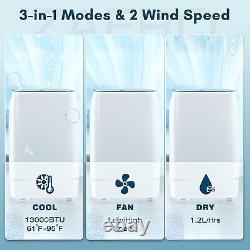 Climatiseur portable 1 3000 BTU, refroidissement 3-en-1, déshumidificateur, ventilateur, NJ08810