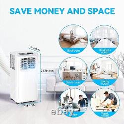 Climatiseur portable 8500 BTU avec déshumidificateur, minuterie à distance, unité blanche AC