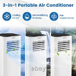 Climatiseur portable 9000 BTU, unité AC 3-en-1 avec mode refroidissement, déshumidification, ventilation et sommeil.