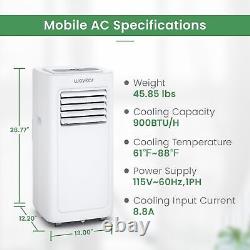 Climatiseur portable 9 000 BTU Cool, Ventilateur, Déshumidificateur Unité A/C avec Kit de Fenêtre