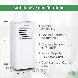 Climatiseur portable 9 000 BTU avec fonctions de refroidissement, ventilation et déshumidification, avec kit de fenêtre