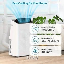 Climatiseur portable avec télécommande, 14000 BTU