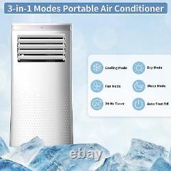 Climatiseur portable blanc 3 en 1 de 8000 BTU avec déshumidificateur et ventilateur intelligent et application