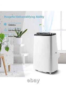 Climatiseur portable, climatiseur 14000 BTU avec télécommande/séchage