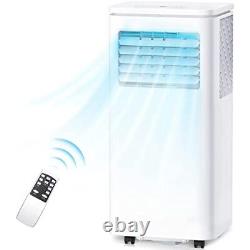 Climatiseur portable de 8000 BTU avec affichage LED, minuterie 24H, pour la maison ou le bureau, blanc.