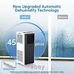 Climatiseur portable de 8000 BTU, frais, déshumidificateur, ventilateur, kit d'installation, 350 pieds carrés.