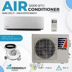 Climatiseur sans conduits à inverseur 12000 BTU Mini Split 17,6 SEER2 avec pompe à chaleur 220V