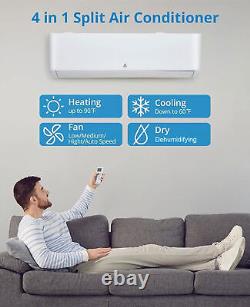 Climatiseur thermopompe à mini-split de 36000 BTU, 19 SEER, AC inverseur sans conduit de 3 tonnes