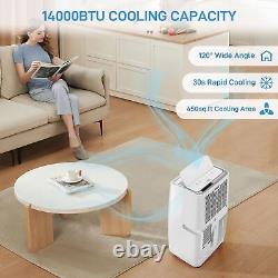 Climatiseurs 14000BTU 750 pieds carrés 4 en 1 Unité AC Télécommande Déshumidificateur