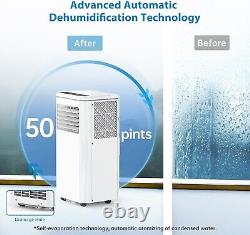 Climatiseurs portables 10000 BTU 4-en-1 avec unité de refroidissement/déshumidificateur/ventilateur