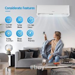 ROVSUN 16500 BTU Climatiseur sans conduits à mini-fente avec pompe à chaleur, Wifi, 230V