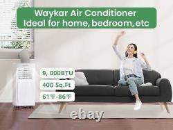 Waykar 400 Sq. Ft. 115-Volt Portable Air Conditioner with Window Kit translates to:
Waykar 400 pieds carrés, climatiseur portable 115 volts avec kit de fenêtre.