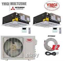 Ymgi 30000 Btu 12k+18k Deux Zone Ductless Mini Split Air Conditionnaire Thermopompe S