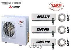 Ymgi 36000 Btu 21 Seer Tri Zone Ductless Mini Split Air Conditioner Pompe À Chaleur
