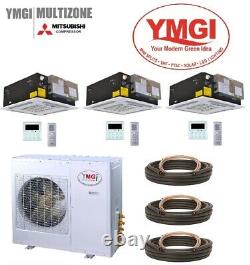 Ymgi 3 Ton Tri Zone Ductless Mini Split Air Conditioner Avec Pompe À Chaleur 21 Seer